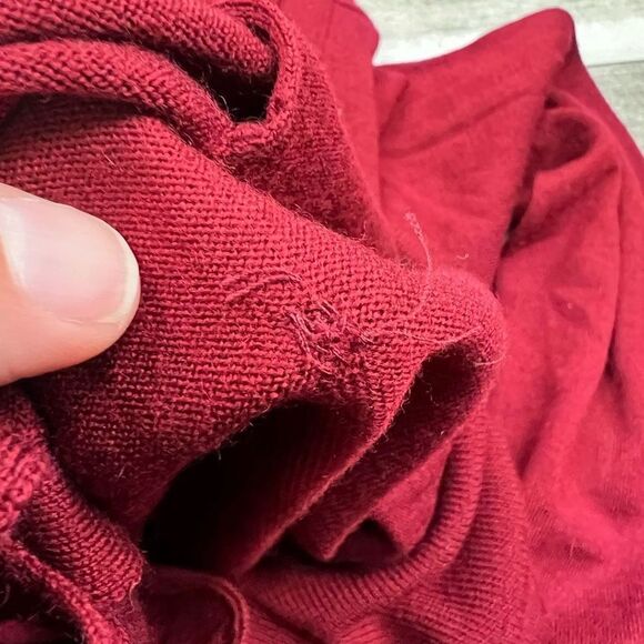 J.Crew Merino Wool Cardigan Sweater Burgundy Red Button Front Women’s M - Picture 6 of 9